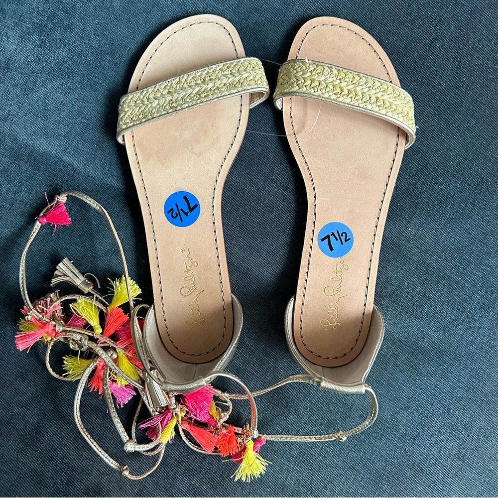 Lily Pulitzer Willa Tassel Ankle Wrap Sandal NEW - Picture 5 of 8
